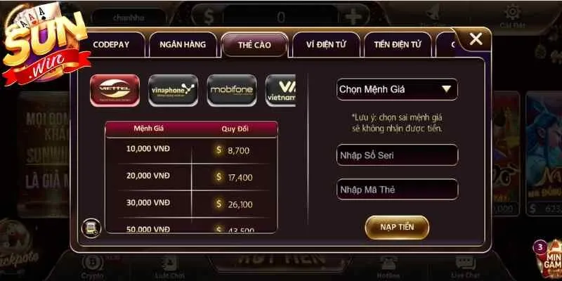 Nạp Tiền Sunwin - Nhanh Chóng Cùng Quy Trình Thao Tác 3 Sunwin Lưu ý và điều kiện thực hiện giao dịch hệ thống